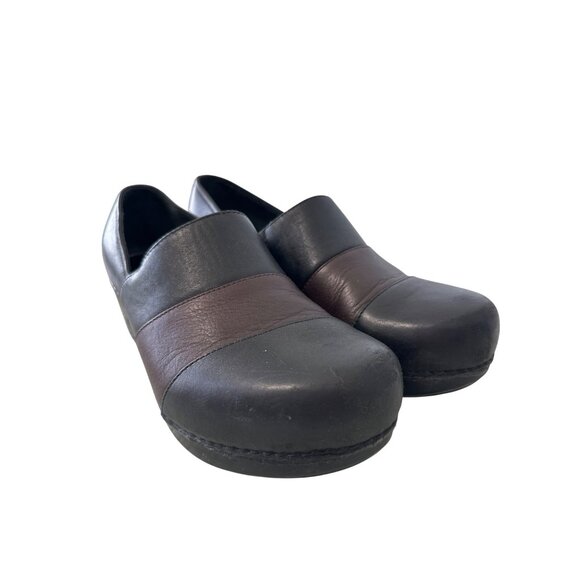 Dansko Tenley Slip On Clog Size 40 Round Toe Leather Black Career Professional - Picture 3 of 9